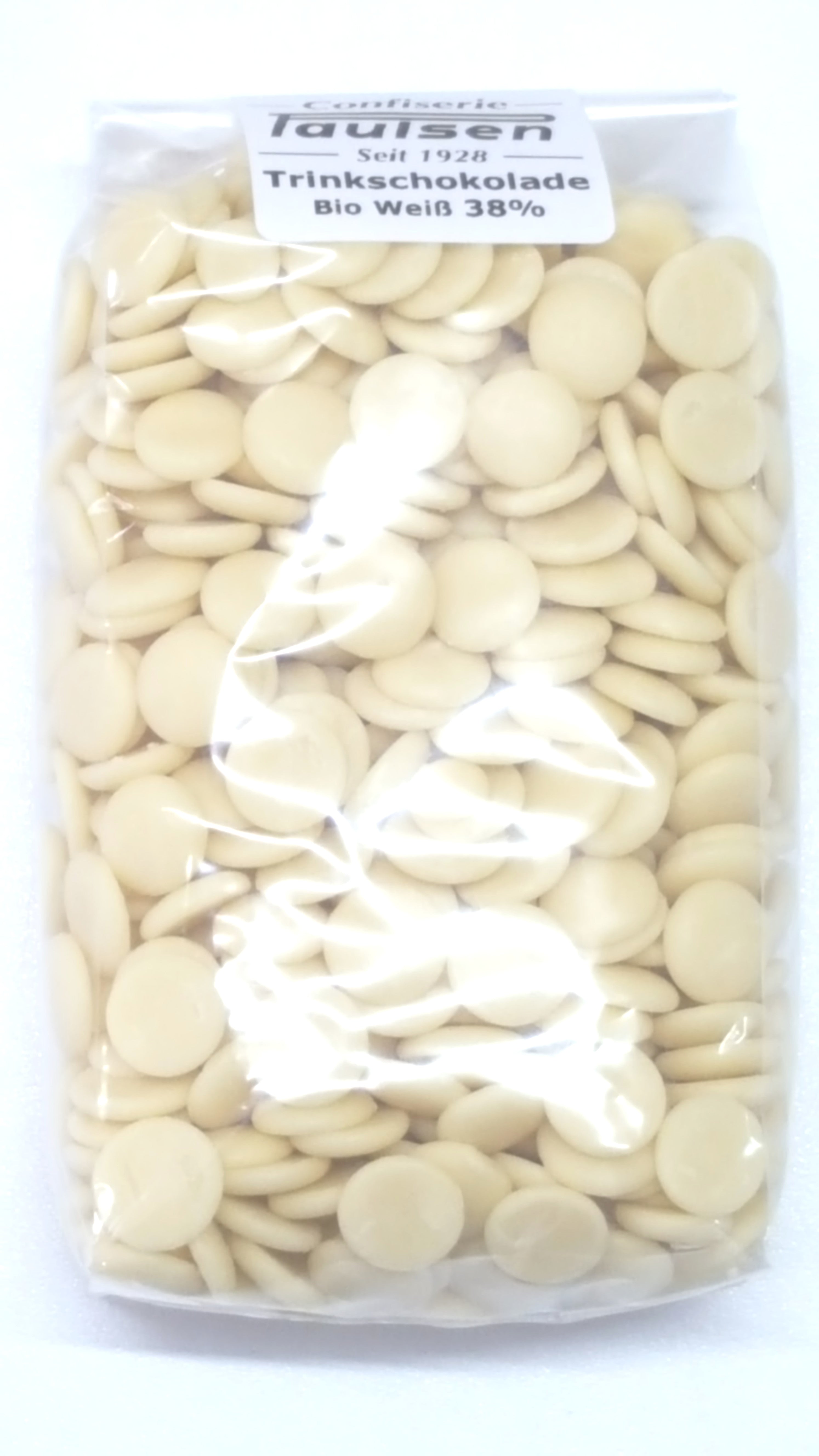 Trinkschokolade Weiß 38%, Bioqualität 225g